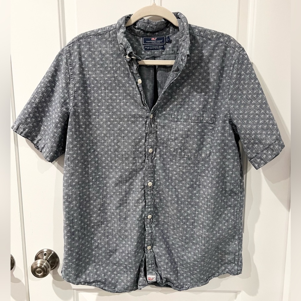 Vineyard Vines Slim Fit Murray Shirt Fish All Over Print size Large